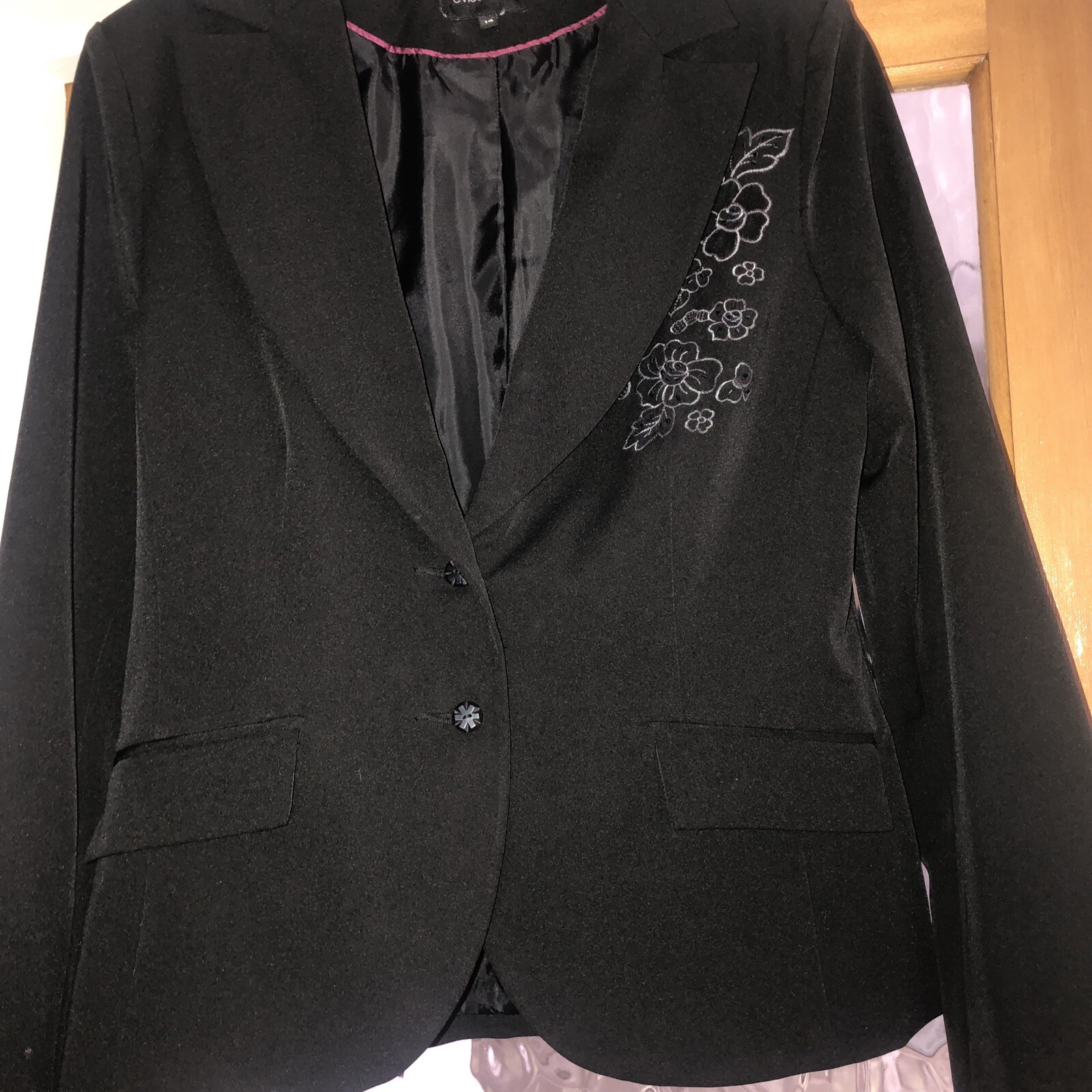 Black jacket Embroidered & Beaded Polyester-smart & Bargain Price Small Uk 12