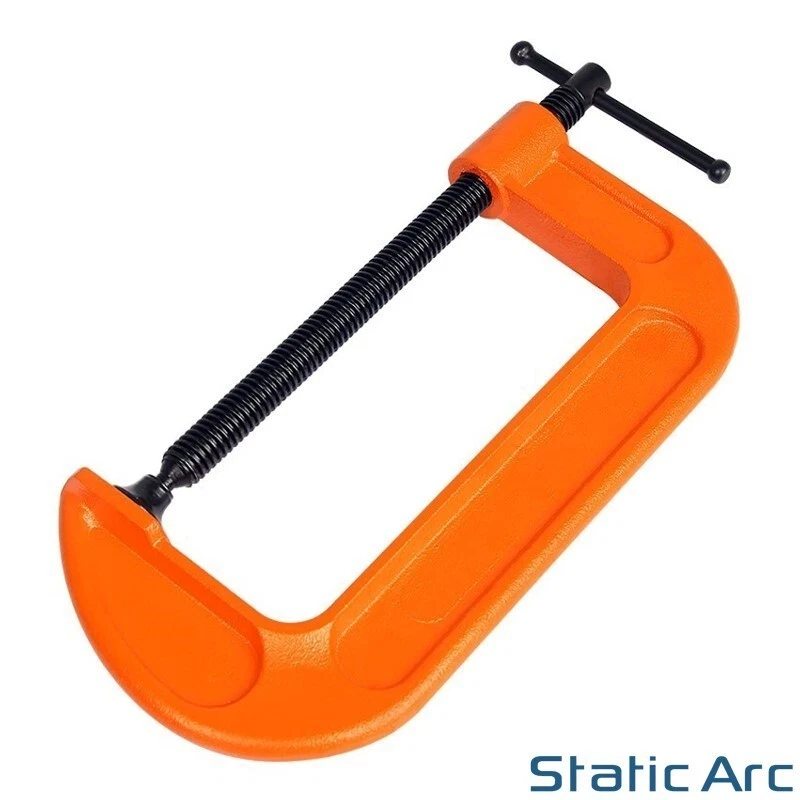 STATIC ARC G CLAMP SET HEAVY DUTY CAST IRON METALWORK WELDING C VICE WOOD 6"/8"/10" inch