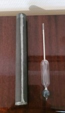 Ancien Pèse Vin Alcool Étui Tube en TBE Instrument Mesure Collection