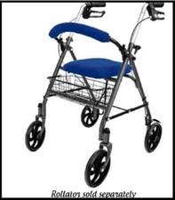 Top Glides Universal Soft Rollator Walker Seat and Backrest Blue ONLY Covers NEW