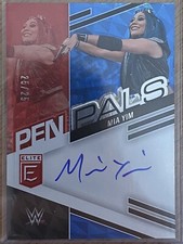 2023 Panini Donruss Elite WWE Mia Yim Pen Pals Blue On Card Auto 25/25 #PL-MYM