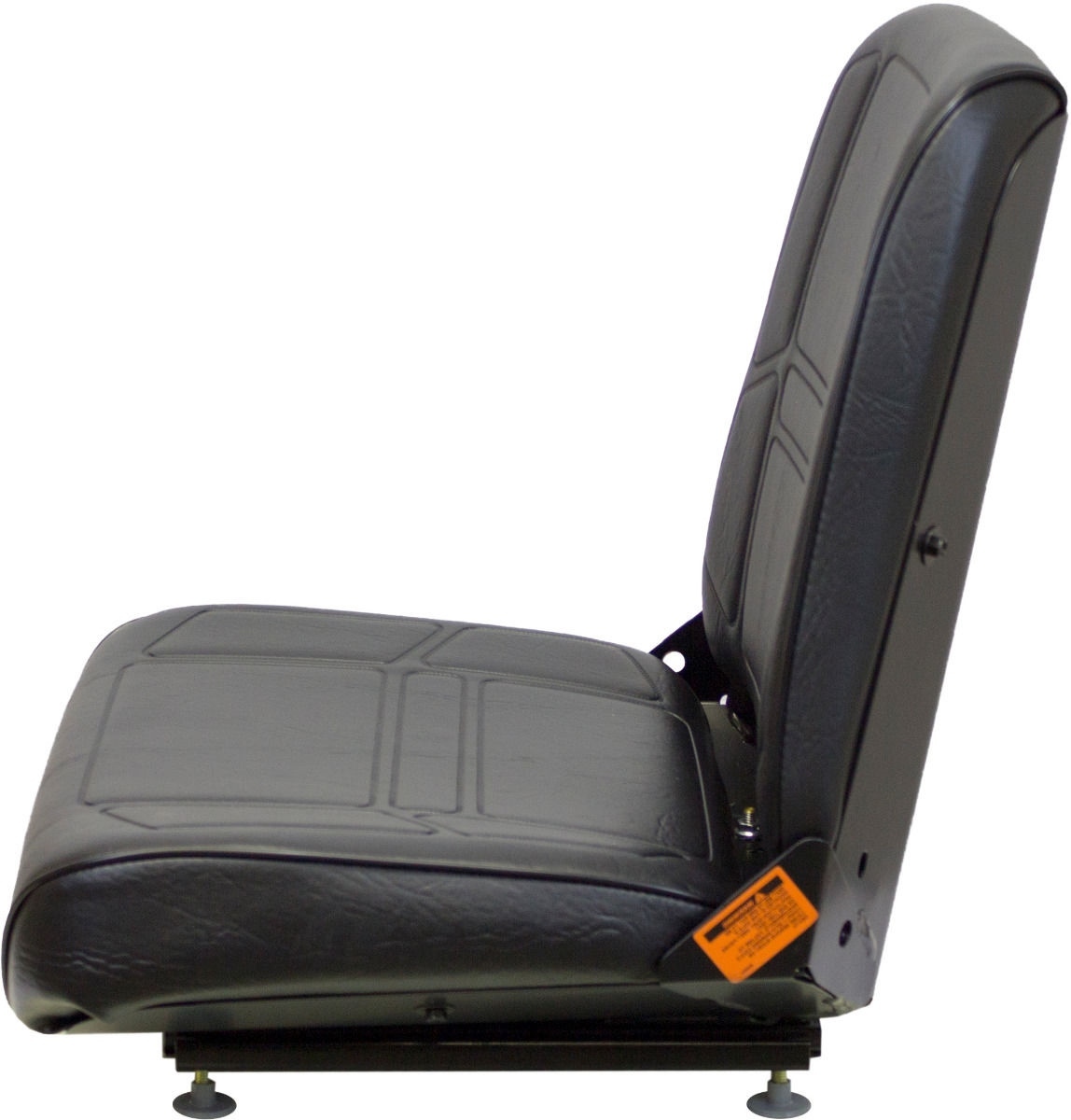 Black Vinyl Seat With Slide Rails for Construction Forklifts