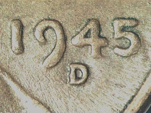 1945 D DDO001 XF Hub Doubling Variety Coin