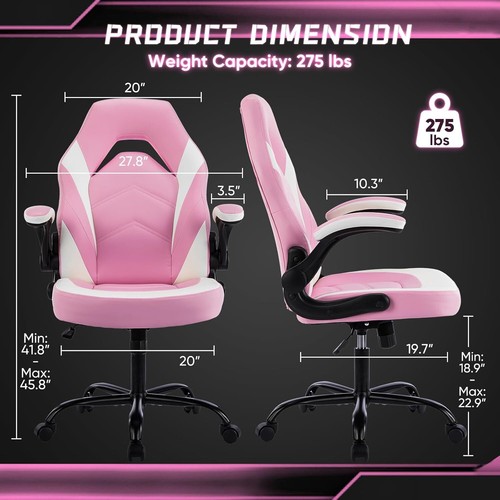 PU Leather Gaming Chair Ergonomic Computer Executive Adjustable Desk Chairs - Picture 39 of 39