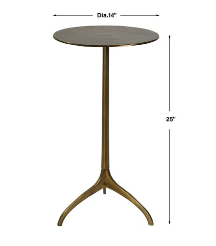 INDUSTRIAL STYLE BEACON CAST ALUMINUM 25" END DRINK TABLE UTTERMOST 25149 - Picture 3 of 3