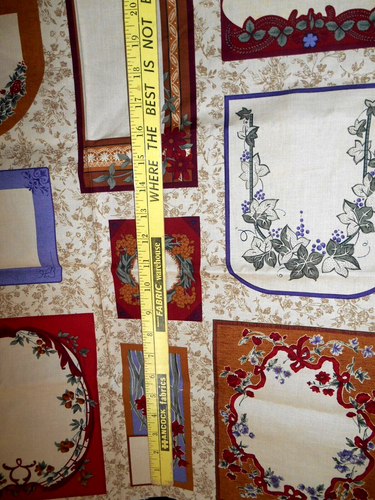 Quilter`s Hallmark FLORAL FRAMES 18 Large Sewing Quilt Labels Panel RJR Fabrics - Picture 4 of 5