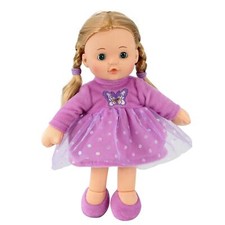 Baby Doll Play Sleeping Cuddle Toy 12" Soft Purple Rag Doll Vinyl Head BiBi Doll