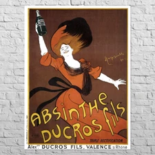 Poster Absinthe Ducros fils, 1901 | 24x33" Big size | Vintage bar alcohol decor