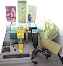 Vintage Oster 10 piece Hair Trimming Set Model 606-10 Milwaukee, Wis. ~ Works