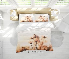 3D Dandelion Autumn Golden White Quilt Cover Set Duvet Cover Bedding Pillowcases