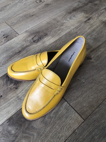 mustard colored loafers