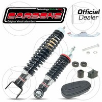 Set StoßDäMpfer Carbone Vorne + Heck Verstellbar Schwarz Vespa 50 Spezial