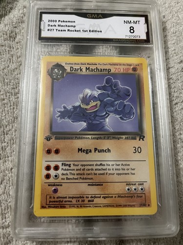 Dark Machamp (1st Edition) graded PSA 8 for sale on eBay