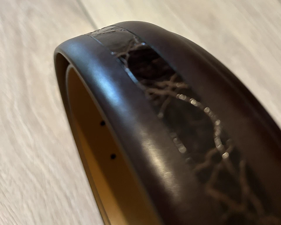 Cinturón A.testoni Hombre Cuero Genuino Marrón Nuevo Hecho en Italia Foto 3 de 4