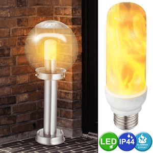 LED llamas efecto exterior de pie lámpara de acero inoxidable balcón bolita de vidrio lámpara de jardín LED llamas efecto exterior de pie lámpara de acero inoxidable balcón bolita de vidrio lámpara de jardín