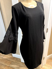Tommy Hilfiger, Black, Dress size 10, 3/4 Bell Sleeves Crochet Detail  bt8