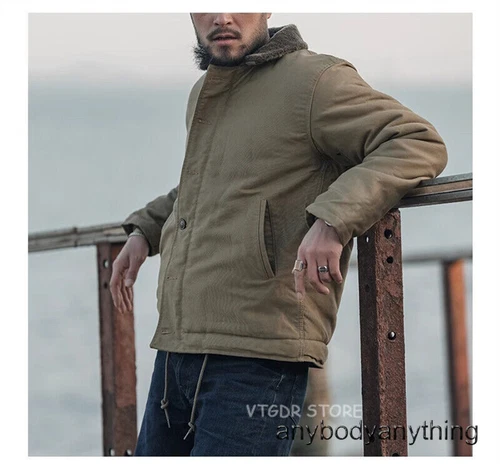 Bronson Heavy-Duty N-1 Deck Jacket Plain Version Jungle Cloth Wool Lined Coat - Picture 14 of 36