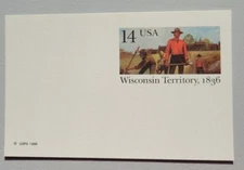 Postal Stationery. Post Card. UNUSED. UX113. Wisconsin Territory, 1836.