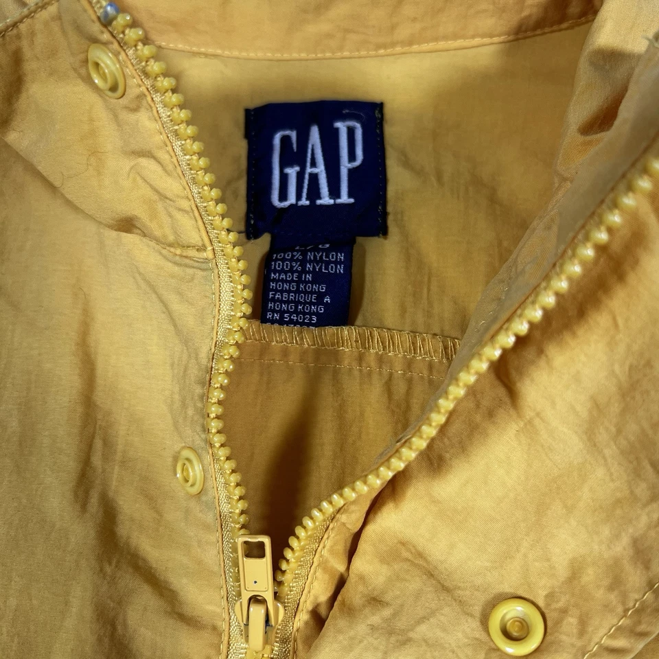 Cortavientos grande Gap Vintage Anorak 1/2 cremallera botones bolsillos amarillo Y2K años 90’s Foto 3 de 4
