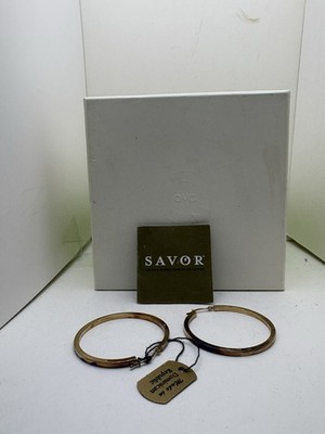 QVC Savor 14K Gold gebundene große runde Creolen - Made in Dominican Republic