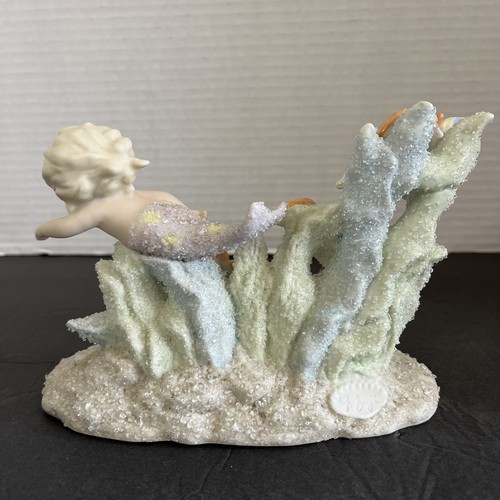Estatuilla 1994 Enesco Coral Kingdom Shimmer Stone "ELECIA nadando con peces" - Imagen 5 de 11