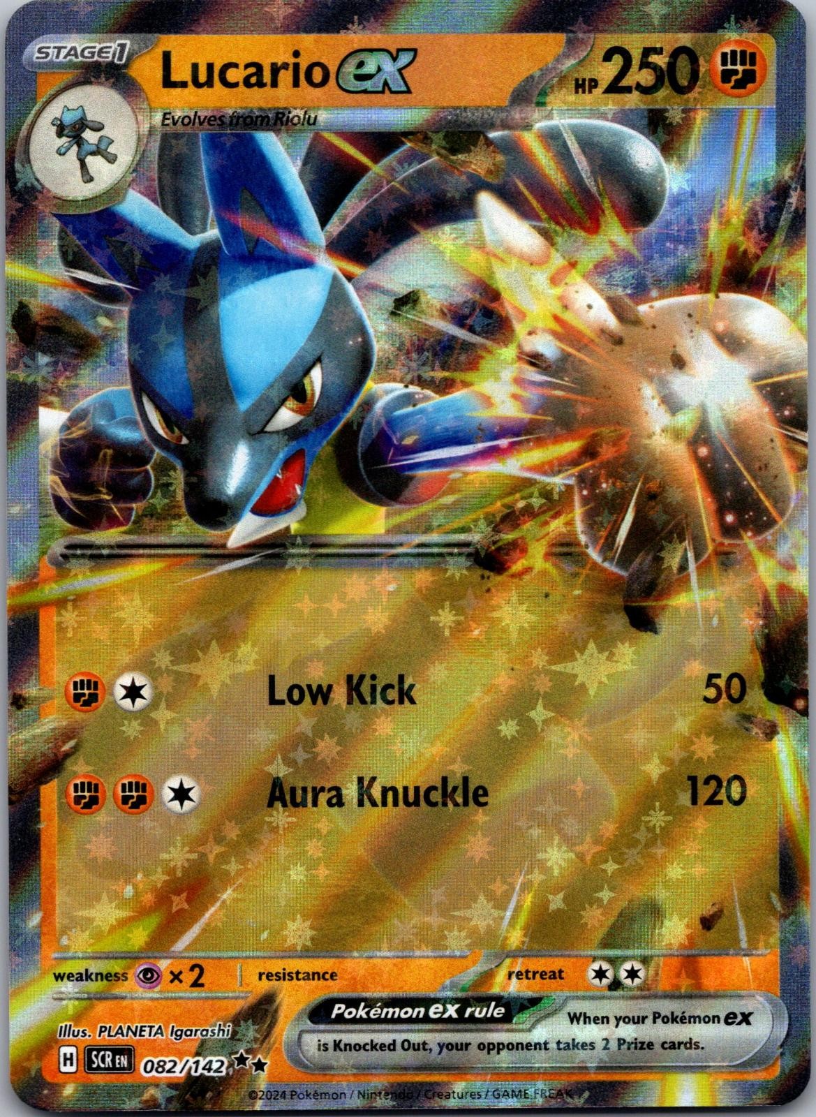 Lucario ex 82/142 Double Rare Stellar Crown Pokemon Near Mint