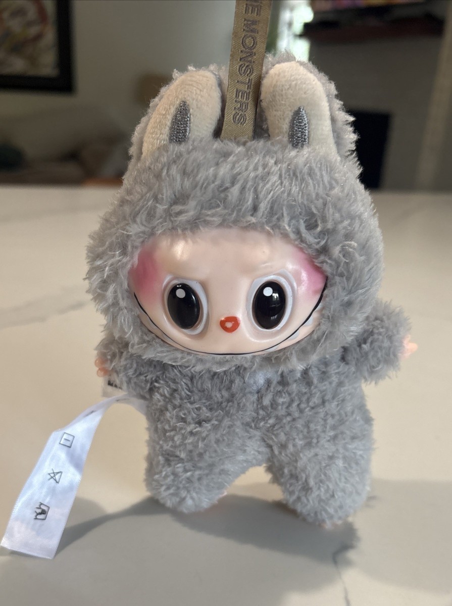 Pop Mart Labubu Grey Monster Plush Toy - Big Eyes Collectible Key