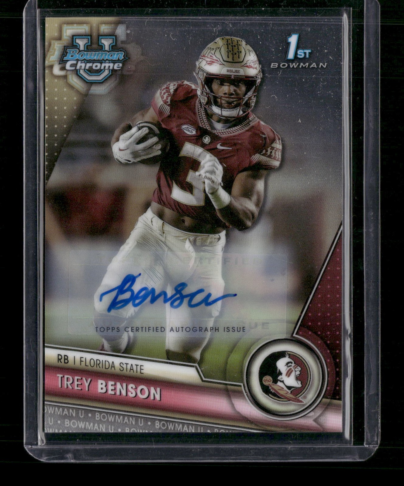 2023 Bowman University Chrome #5 Trey Benson Chrome Prospect Autographs CJ