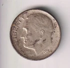 1954-S DIME 90% SILVER 10 CENTS SAN FRANCISCO 10¢ UNITED STATES OF AMERICA USA