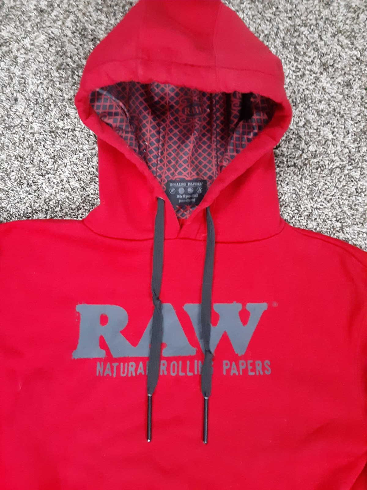 Raw Natural Rolling Papers Red Pullover Fleece Ho… - image 5