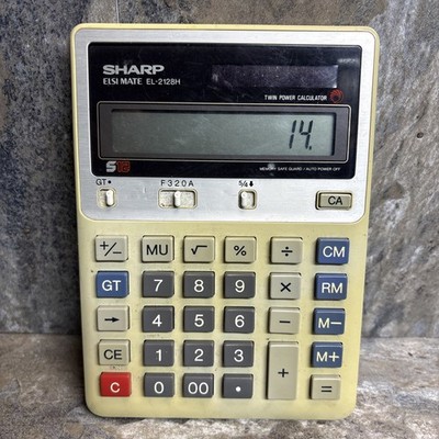 Sharp Elsi Mate EL-2128H Retro Vintage Taschenrechner | Solar | große Tasten