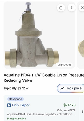 #ad #ad Aqualine PRV4 Brass Pressure Regulator NPT Union Size 1 1 4quot; $120.00