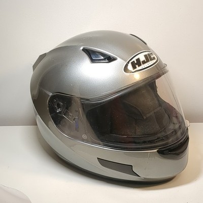 hjc cl-16 cr silver helmet HJC Full Face Motorcycle Helmet Silver – Used – black safe