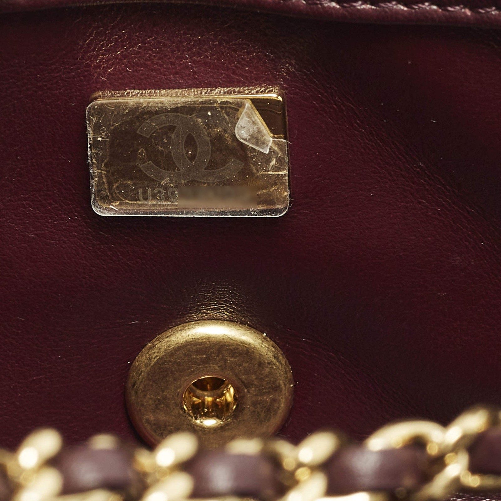 Chanel Rectangular Extra Mini Burgundy Quilted Le… - image 9