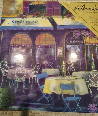 The Paper Studio NEW 12X12 Post bound Scrapbook Album - French cafe/Paris theme