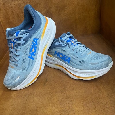 Hoka One One Bondi 9 Wide Shoes Mens 10 2E Drizzle Downpour Sneakers 1162013 DNP