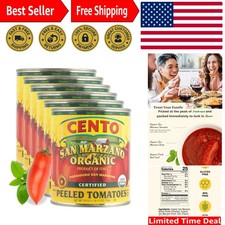 Authentic Organic San Marzano Tomatoes 28 Oz - Whole Peeled in Thick Basil Puree