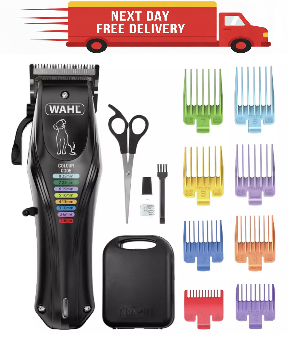 WAHL Colour Pro Rechargeable Corded/Cordless Pet Clippers with Coded Combs