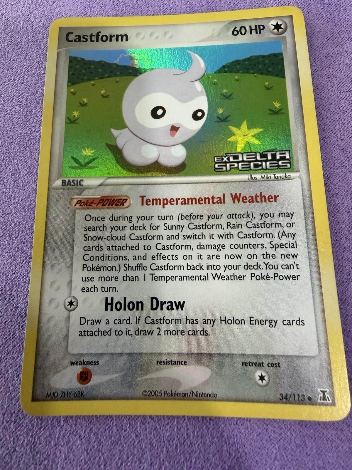 Castform Reverse Holo Stamped 34/113 Ex Delta Species NM