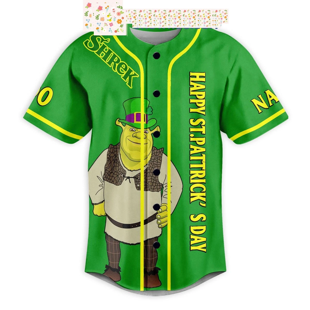 Shrek St. Patrick s Day Fan Personalized Baseball Jersey