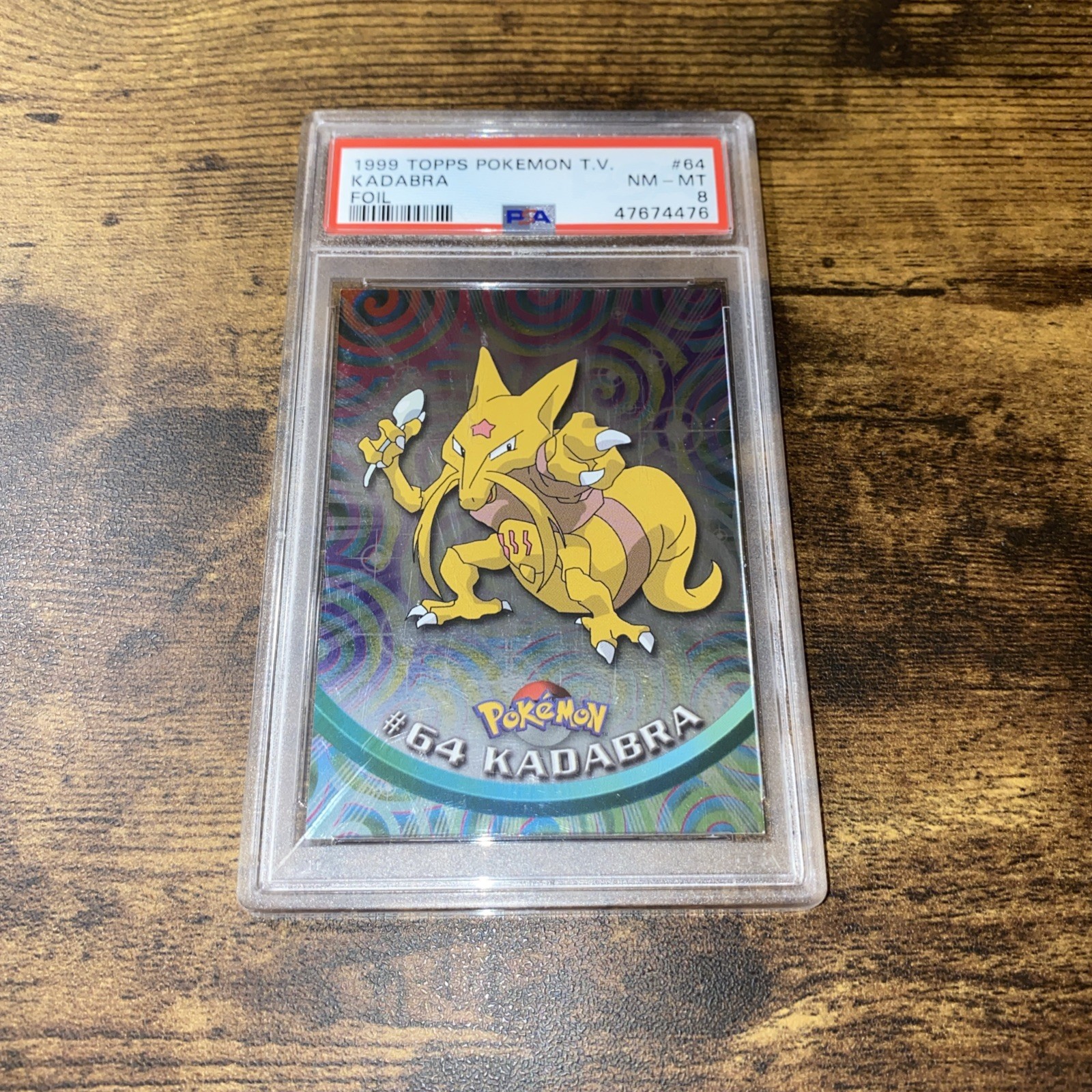 1999 TOPPS POKEMON TV FOIL KADABRA #64 PSA 8 NM-MT! WOTC!