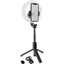 Mackie mRING-6 - 6In. Battery-Powered Ring Light w/Selfie Stick/Stand and Remote