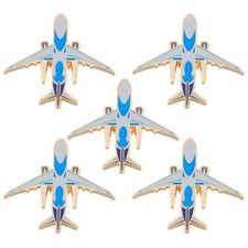 5pcs Plane Brooch Pin: Alloy Airplane Lapel Pin for Scarf Jackets Dress Suit -