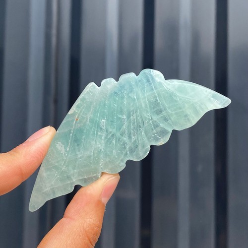 95G Natural crystal fluorite butterfly wing decoration+bracket - Picture 4 of 14