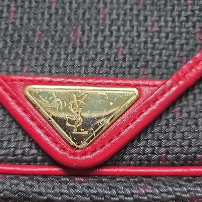 Saint Laurent YSL Black/Red Crossbody Bag Magnetic Closure, Detachable Strap