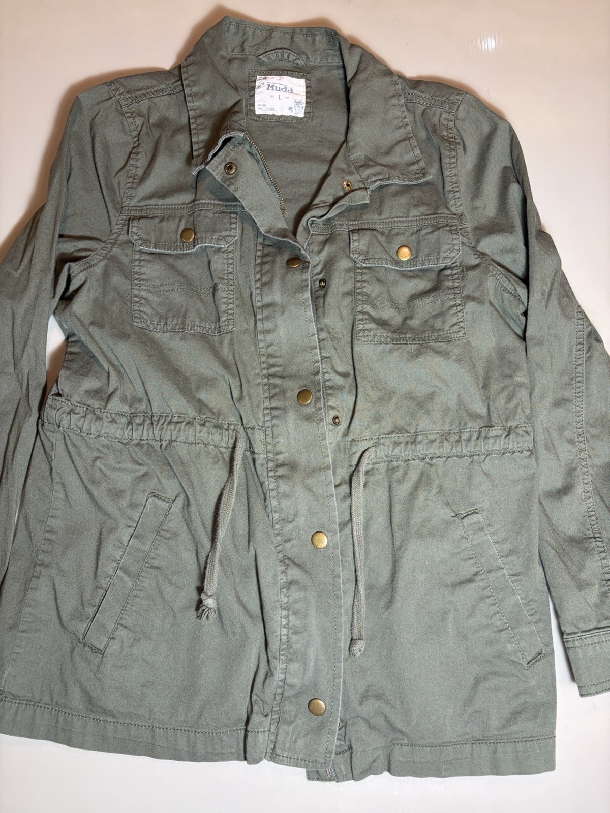 Mudd Women's Utility Jacket Large Drawstring Full… - image 3