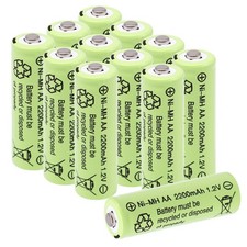 AA Size 2200mAh Rechargeable Batteries,High Capacity Pre-Charged 1.2V NI-MH D...