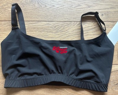 New Dsquared2 ''Honey'' Black Made in Italy  Women's Sport Bra/Top Size M 44/46
