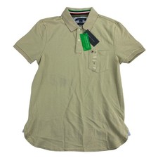 Tommy Hilfiger Mens Short Sleeve Custom Fit Polo Shirt Tan Beige S