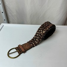 Sparkly Gold Bronze Woven Belt 39 x 2 Glam Party Y2K Retro Disco Shimmering